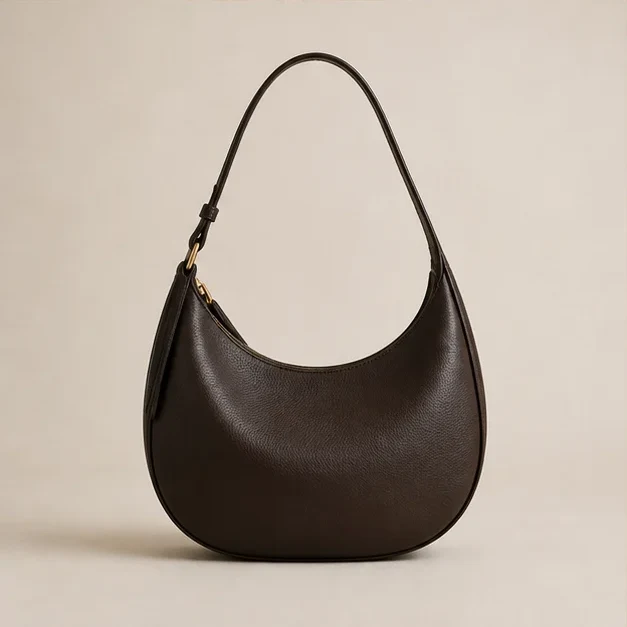 Leather Shoulder Bag — Bordeaux