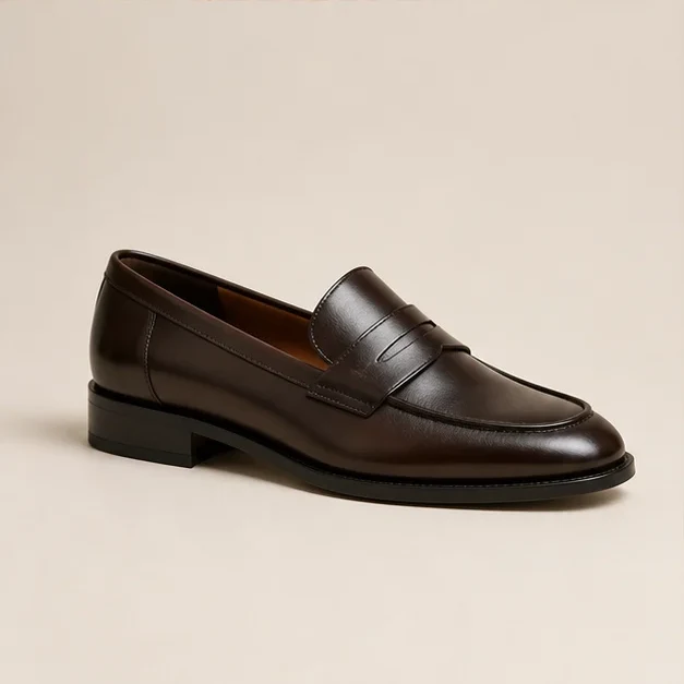 Leather Loafers — Caramel